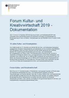 Cover der Publikation Forum Kultur- und Kreativwirtschaft 2019 - Dokumentation